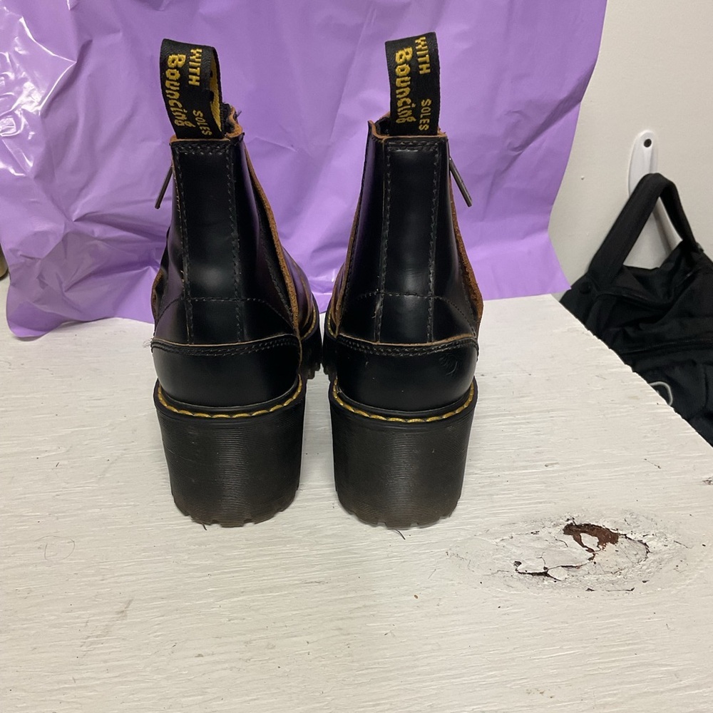 DR MARTENS | ROMETTY II CHELSEA BOOTS US 6 Black Leather Platform Boots - Picture 2 of 11